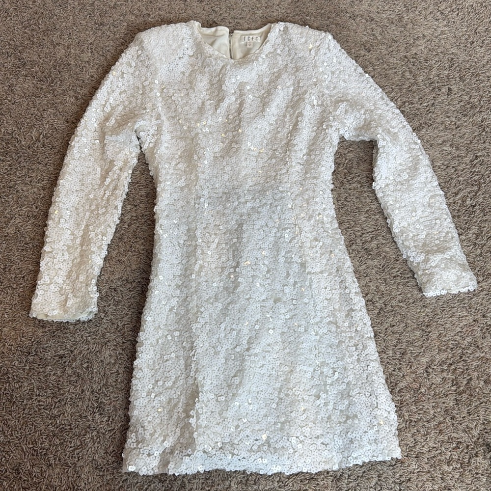 White sequins dress